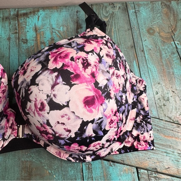 Pennington's Deesse Plunge Floral Bra Front Closure Size 44DD - Picture 4 of 9